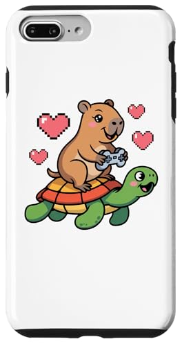 Kawaii Gaming Animal Graphic Turtle Cute Capybara Gamer �X�}�z�P�[�X iPhone 7 Plus/8 Plus �p