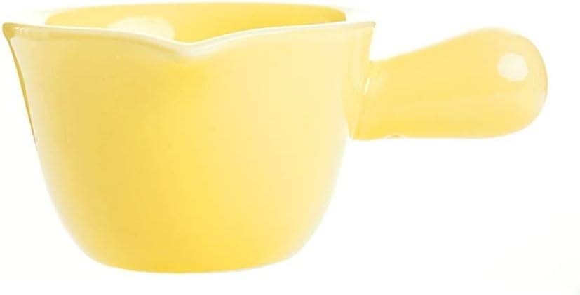 Sauce Boat Gravy Warmer Ceramic Gravy Boat Milk Pitcher Ceramic jar, Coffee Suede jar Anti-Dripping Puzzle 2 Gravy Bowl Milk Container (Color : Yellow) (Yellow)