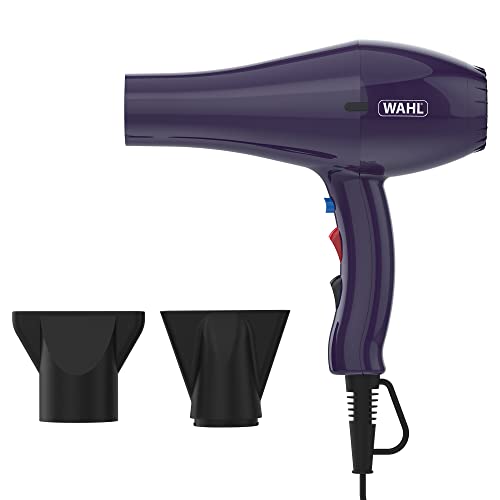 Wahl Asciugacapelli Ionic Style viola, asciugacapelli da donna, con accessori, temperatura regolabile, tre impostazioni di calore, due impostazioni di velocità, asciugatura rapida