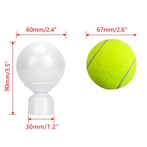 Voicefly Set Of 2 Curtain Rod Finials End With Ball Shape, Fit For 28Mm/1.1" Dia Curtain Rod, Unique Design Drapery Pole Drape Rod Finals Head Cap Finials, White, Big #TOP6