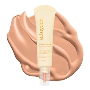 Alleyoop Sunsational Tinted Moisturizer Sunscreen for Face Broad Spectrum SPF 50, 100% Mineral Sunscreen with Jojoba, Protects Hydrates and Soothes Skin, Vegan, Cruelty-Free – Glisten