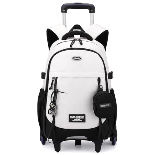 Amythe Mochila con Ruedas Adolescente, Mochilas Escolares Chicos con Carrito Desmontable Moda para Laptop 15.6