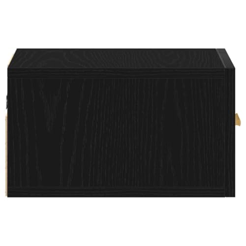 Table d'appoint avec espace de rangement suspendu chêne noir - 8