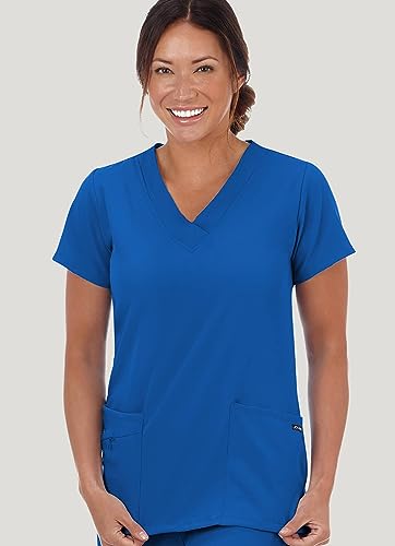 Jockey Women's Scrubs Women's V-Neck Crossover Scrub Top, Royal Blue, M