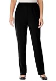 Woman Within Plus Size The Elastic-Waist Soft Knit Pant - 18 W, Black
