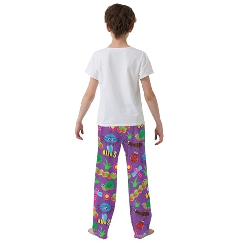 Caterpillar Snail Bee Boys Long Pants Soft Trousers Elastic Waist Kids Lounge Bottoms with Pockets S-XL3