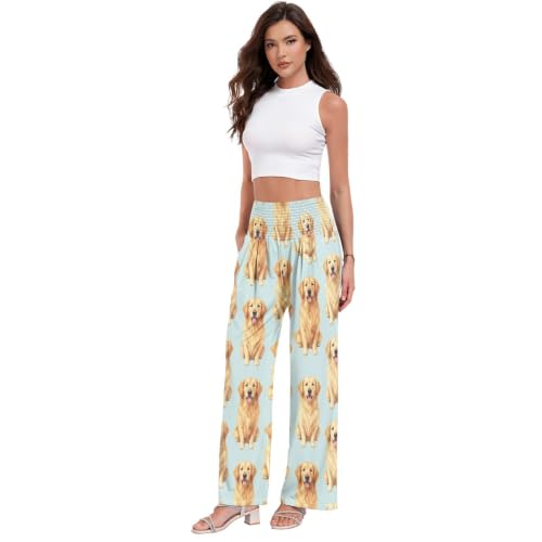 Pantalon ample pour femme Retriever Gold Palazzos aux finitions haut de gamme