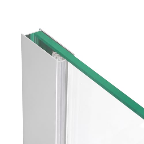 MOMENTS OF GLASS Perfil de Pared de Aluminio en U 190 cm para Mamparas de Ducha com Vidrio de 8 mm, 1 goma reductora incluida