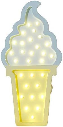 Ice cream Valentine Romance Atmosphere Light , Party Wedding Birthday Party Decoration Kids' Room Battery Operated LED Night Lights (Blue and Yellow)