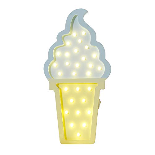 Ice Cream Valentine Romance Atmosphere Light , Party Wedding Birthday Party Decoration Kids' Room Battery Operated Led Night Lights (Blue And Yellow) #TOP1