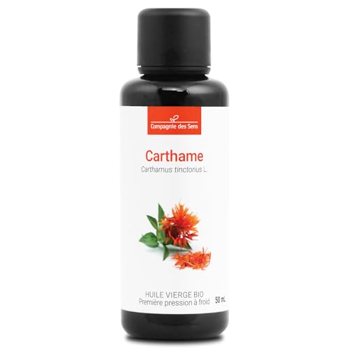 CÁRTAMO - 50 mL - Aceite Vegetal Orgánico - 100% Puro, Natural, Virgen y Certificado Cosmos - Botella en Vidrio
