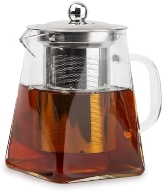 Chaleira de Vidro Borossilicato com Infusor em Inox 550ml – Vai a...