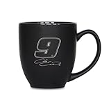 Rico Industries NASCAR Racing Chase Elliott 15oz Laser Engraved Matte Black Ceramic Bistro Mug - for Hot or Cold Drinks