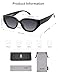 SOJOS Trendy Cute Cat Eye Polarized Sunglasses for Women Fashion Cateye Womens Sunnies SJ2237, Black Frame Grey Grading Lens