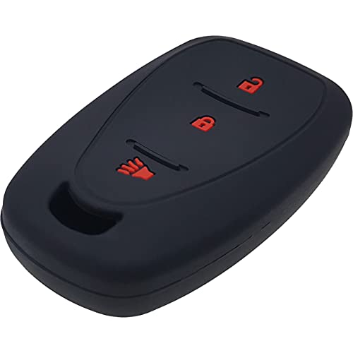 Image of 2Pcs Silicone 3 Buttons Key Fob Cover Remote Case Keyless Protector Compatible with Chevrolet Chevy, Wool Car Washing Gloves - Scratch-Free Wash Mitt Sponge for Car Wash