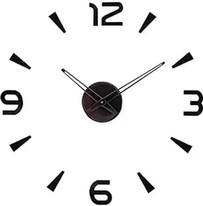 INLERA Analog 60 cm X 60 cm Wall Clock (Black, Without Glass, Adjustable Size)