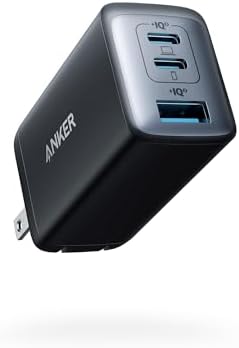 Anker Charger, 65W 3-Port Fast Compact Foldable USB C Charger Block for MacBook Pro/Air, iPad Pro, Galaxy S20, Dell XPS 13, Note 20/10+, iPhone 17 Series, Steam Deck, and More