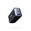 Anker Cargador, 65 W, 3 puertos, rápido, plegable, USB C, bloque de cargador para MacBook Pro/Air, iPad Pro, Galaxy S20, Dell XPS 13, Note 20/10+, iPhone 17 Series, Steam Deck y más