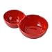 TBUDAR Dip Bowl przyprawowa talerz ceramiczny dwie kratki przyprawy naczynie kuchnia restauracja gospodarstwo domowe przekąska naczynie wielofunkcyjne zanurzenie naczynie idealne do sosu sojowego, keczupu, przyprawy sos danie (kolor: czerwony)