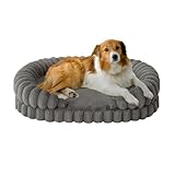 BALANCE Calming Dog Bed for Large Sized Dogs, 36 Inches Oval Washable Pet Bed with Sides, Orthopedic Pet Couch Sofa with Non-Slip Bottom, Gray