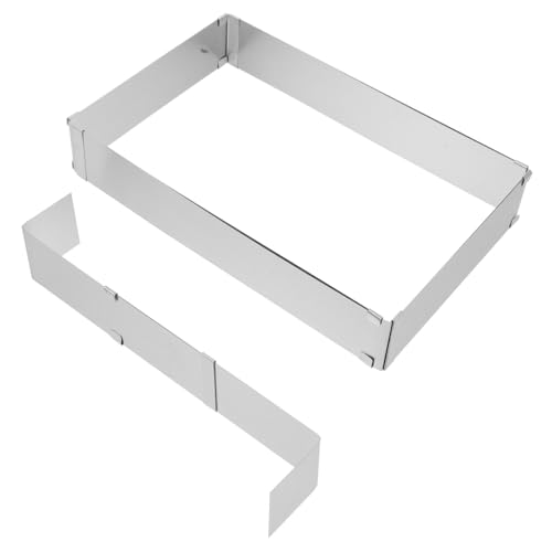 INOOMP Anello per Torta Mousse Rettangolare in Acciaio Regolabile ed Estensibile Stampo da Forno Versatile per Dolci Diverse Dimensioni Facile da Pulire e Conservare