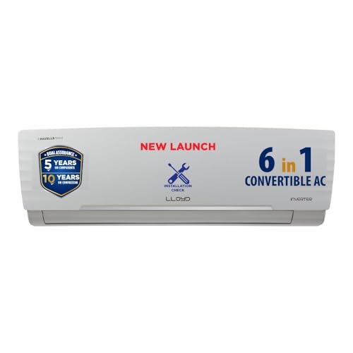 Lloyd 1.5 Ton 3 Star Inverter Split AC (6 in 1 Convertible, Cools...