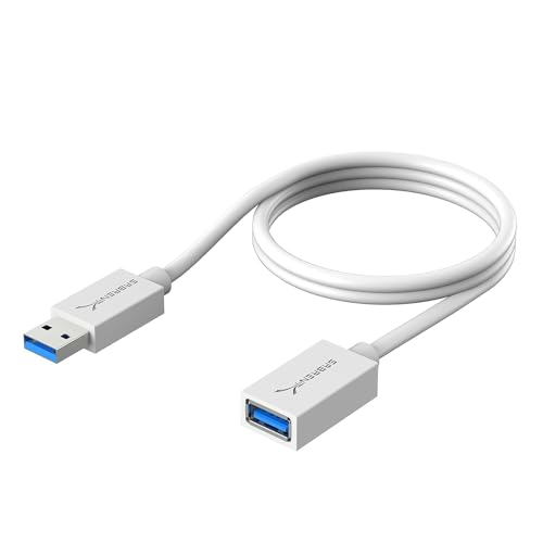 SABRENT 22AWG USB 3.0 Extension Cable A Male to A Female [White] 3 Feet (CB-303W)