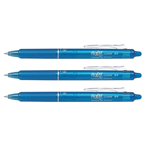 Stylo Frixion Ball Clicker Pilot turquoise 0.7 rétractable à encre effaçable
