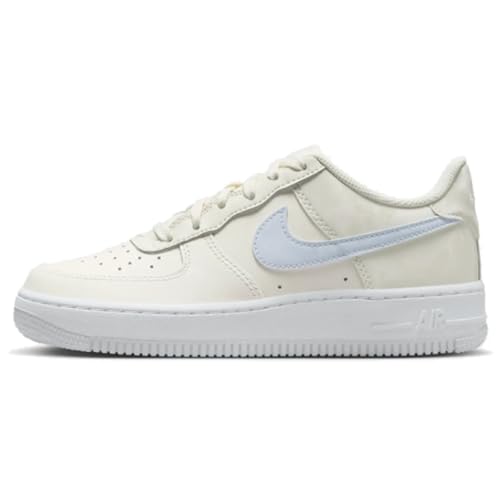 Nike Air Force 1 Big Kids' Shoes (CT3839-110, ALE Ivory/SEA Glass/White/Football Grey) Size 5
