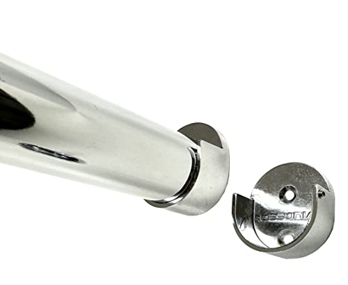 CUSTOM CUT | Up to 36' | HEAVY DUTY Chome Closet Rod | 32mm Dia. | w/Matching End Brackets