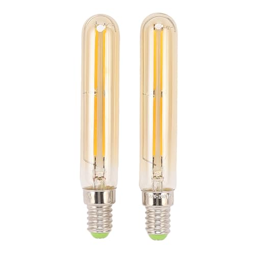 Garosa 2 unidades T20 120 LED E14, bombillas LED tubulares vintage con filamento, luz cálida dorada, bombilla E14 base Edison para lámparas decorativas, iluminación eficiente y duradera