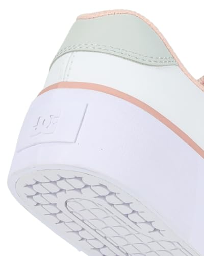 DC Shoes Women's Chelsea Platform Sneaker, White/Grey/Blush, 9.5