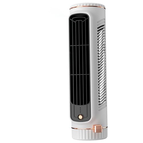 Ventilador de la torre de escritorio 3 velocidades 1200mAh 360 ° Descripción ajustable Ventilador tipo-C Horizontal y vertical Desk sin deslizamiento sin deslizamiento para dormitorios, salas de esta