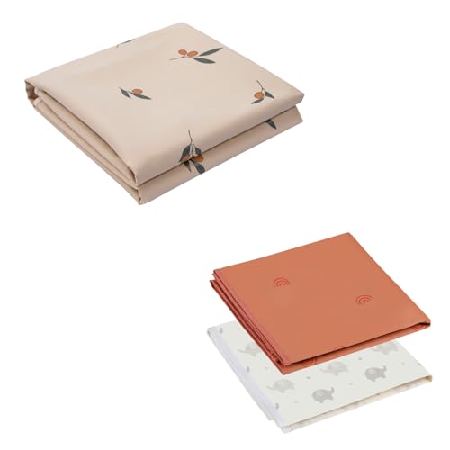 3 Pack Vegan Leather Baby Changing Mat - Wipeable Portable Changing Pad, Foldable Travel Changing Mat for Baby, Newborns Toddlers Shower Gifts