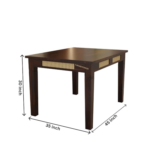 Image of Solid Sheesham Wood 4 Seater Dining Table Set for Home and Kitchen