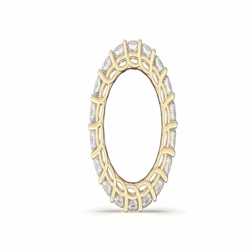 14K Yellow Gold Plated Cushion Cut Cz Stackable Rings | Cubic Zirconia Eternity Bands | Promise Ring for Couples - Size 62