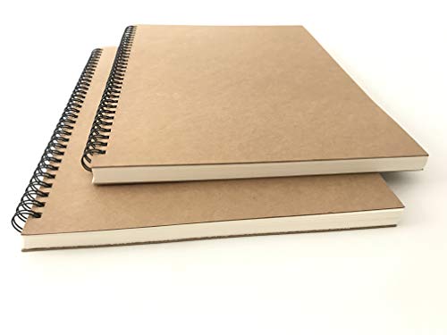 AccuPrints A5 Pack of 2 Craft Notebook, 80 leaf 160 Pages,Blank or Unruled | Travel Writing Notebook,Journal,Notepad,Sketchbook|For Students,Office College Spiral Diary