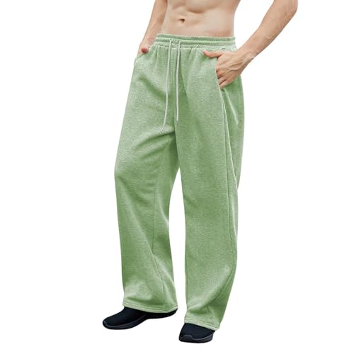 Mens Baggy Sweatpants Wide Leg Sweats Pants Loose Cotton Open Bottom Joggers with Pockets Y2k Tall Trousers Streetwear