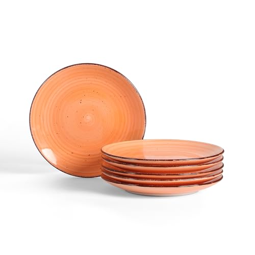 TootieWare Dessert Plate Set of 6,7.5 Inch Ceramic Salad Plate, Microwave & Dishwasher Safe Dinner Plates, Gifts for Mother Women Men, Orange TootieWare Dessert Plate Set of 6,7.5 Inch Ceramic Salad Plate, Microwave & Dishwasher Safe Dinner Plates, Gifts for Mother Women Men, Orange