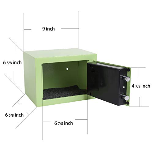 Yuanshikj Electronic Deluxe Digital Security Safe Box Key Keypad Lock Home Office Hotel Business Jewelry Gun Cash Use Storage (Light Green 17E) #TOP3
