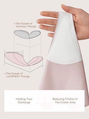 Image of LUCKMEEY Cotton Thongs for Women Seamless Thongs for Women No Show Thong Panty Liners Workout G-String Thongs Underwear