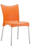 Silla Apilable de Jardín Juliette I Silla de Exterior Apilable I Silla Terraza de Plástico I Silla de Jardín Exterior I Color:, Color:Naranja