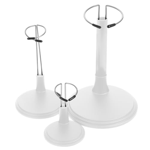 Hohopeti 3pcs Doll Model Display Holder Stable Adjustable Doll Stands Metal Pp Material for Handmade Models