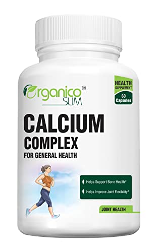 Organicoslim Calcium Complex with Calcium Citrate Maleate, Magnesium Carbonate,Zinc Gluconate,Vitamin K2 (MK-7), Vitamin D3, Vitamin B12-60 Capsules