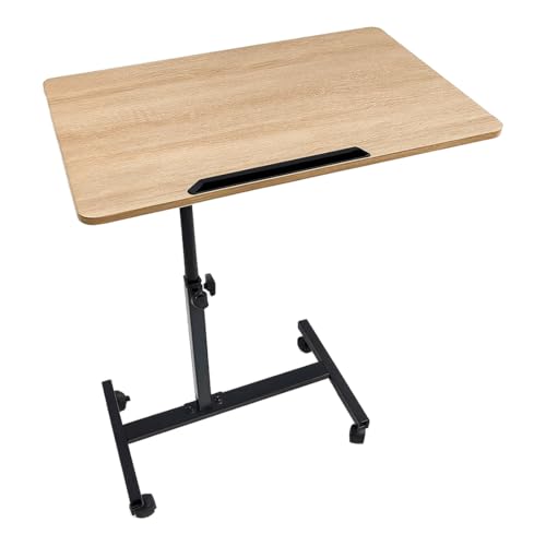 Acomoda Textil - Mesa Auxiliar con Ruedas y Altura Regulable para Uso Diario Ideal para Trabajo Estudio Comidas o Apoyo Multifuncional en Dormitorio Salon Cocina y Hogar 40x60x59-89 cm. (Negro)