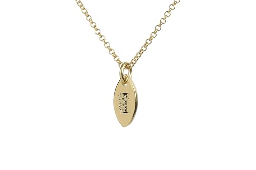Collier pendentif marquise en or 14k gravé personnalisé avec lettre initiale femme