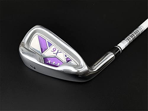 男性と女性のための左利きゴルフクラブアイアン、カーボン/スチールシャフト付き7アイアンゴルフクラブ、初心者練習用ゴルフロッドスポーツ (スチールシャフト-ブルー) 4枚目