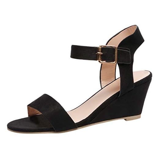 Sandalias de Vestir Tacón Altas Cuña para Mujer Verano Primavera 2019 PAOLIAN Calzado Fiesta Tacón Ancho Elegantes Tallas Grandes Zapatos Piel sintético Dama Escuela 35-43 EU