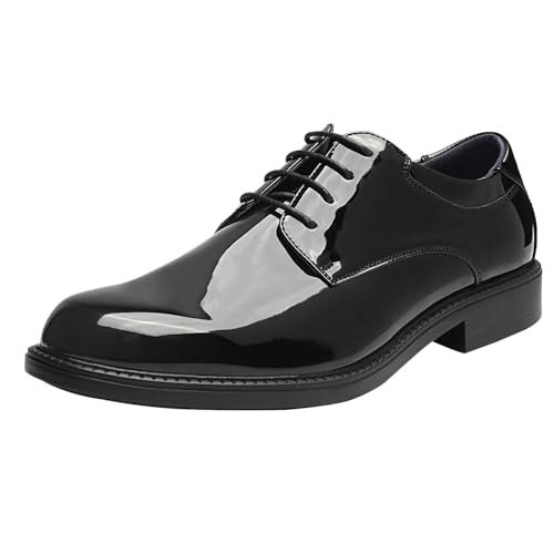 Bruno Marc Men's Dress Oxford Shoes Classic Lace Up Formal Shoes,Size 12,Black/Pat,DOWNING-02