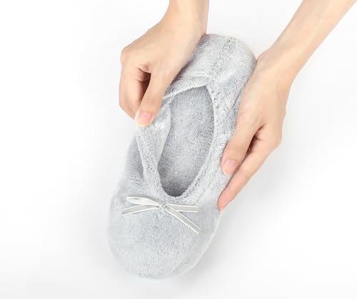 Image of Keyela Women's Ballerina Slippers,Non-Slip Bedroom Slippers Socks | Soft fuzzy slipper socks for ladies Indoor home slippers Cozy sock slippers Ballet Slippers
